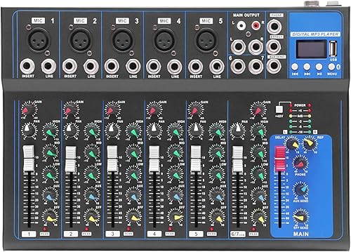 Miniatura 8 de Mezclador DJ CT-120S Consola de mezcla de audio USB profesional de 12 canales, estudio de música, mezclador de audio de estudio en vivo, consola de