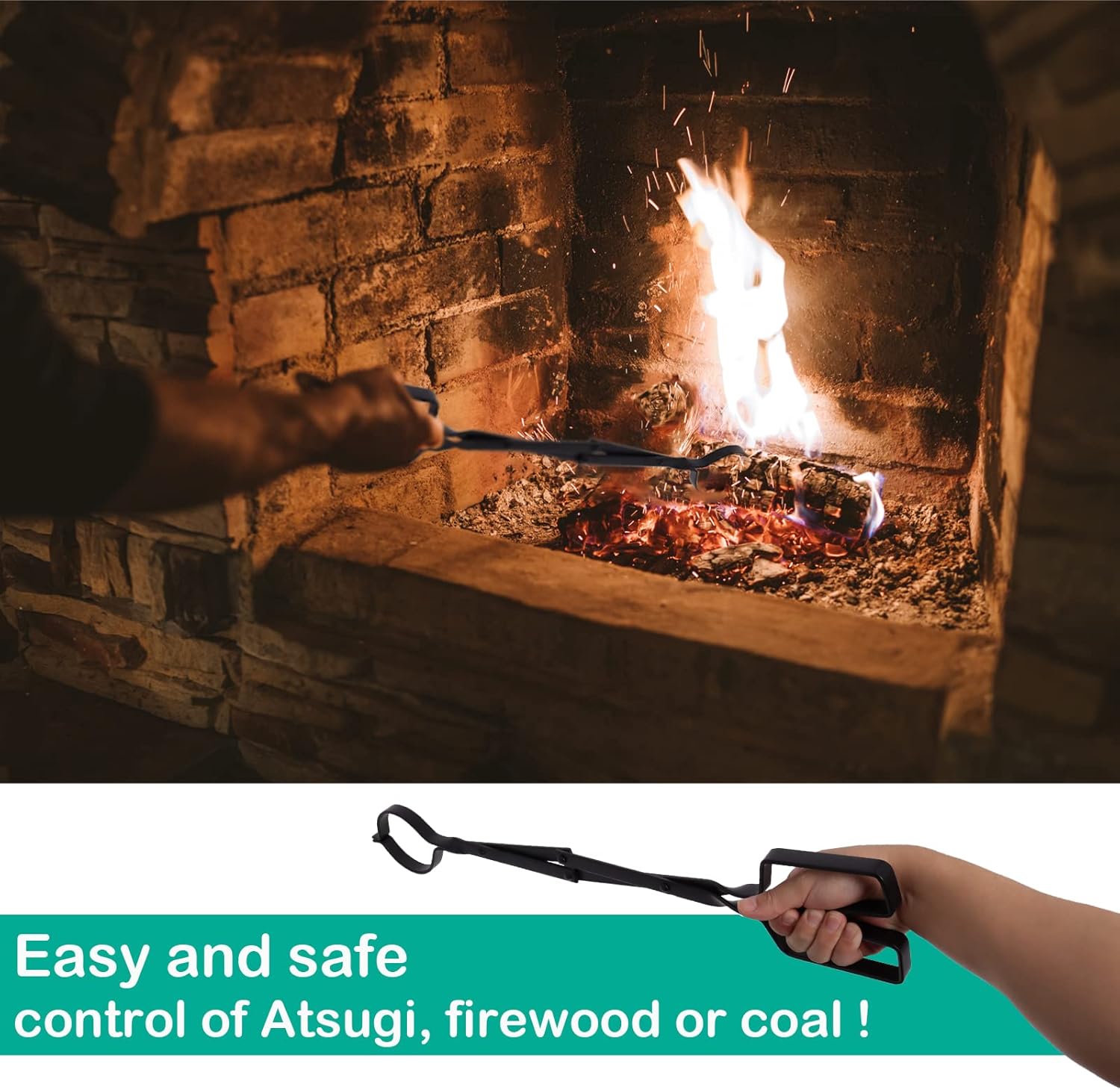 Buy Gekufa 36 inch Fire Poker for Fire Pit & 26 inch Fireplace Tongs