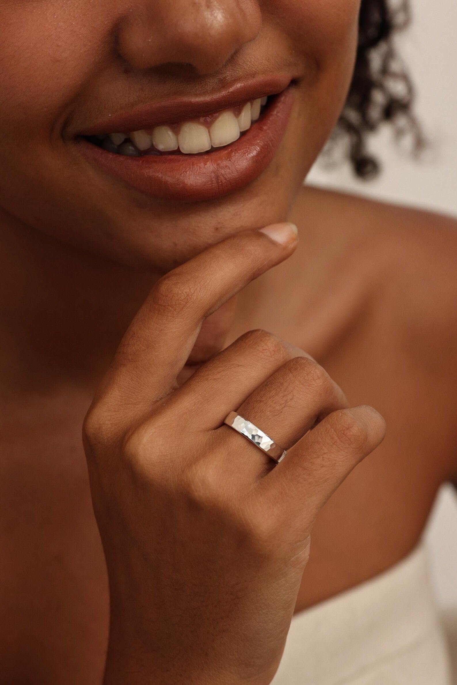 Personalisierter Namensring Sterlingsilber 925 individuell römische Zahl Ring Paar Jubiläum Schmuck Versprechen Verlobung Freundschaft Muttertag handgefertigt