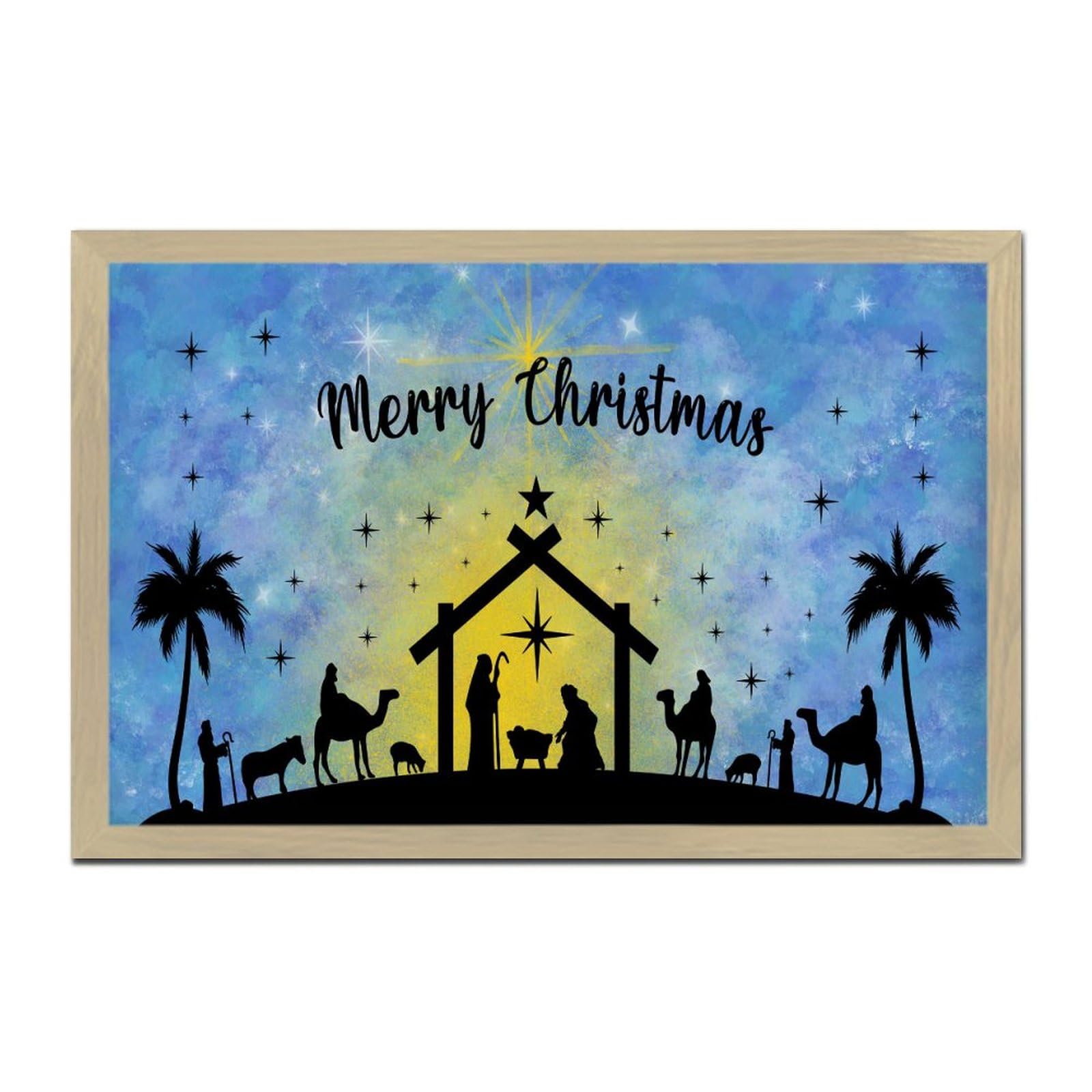 Cadeau de Noël panneau en bois de 20,3 cm festif