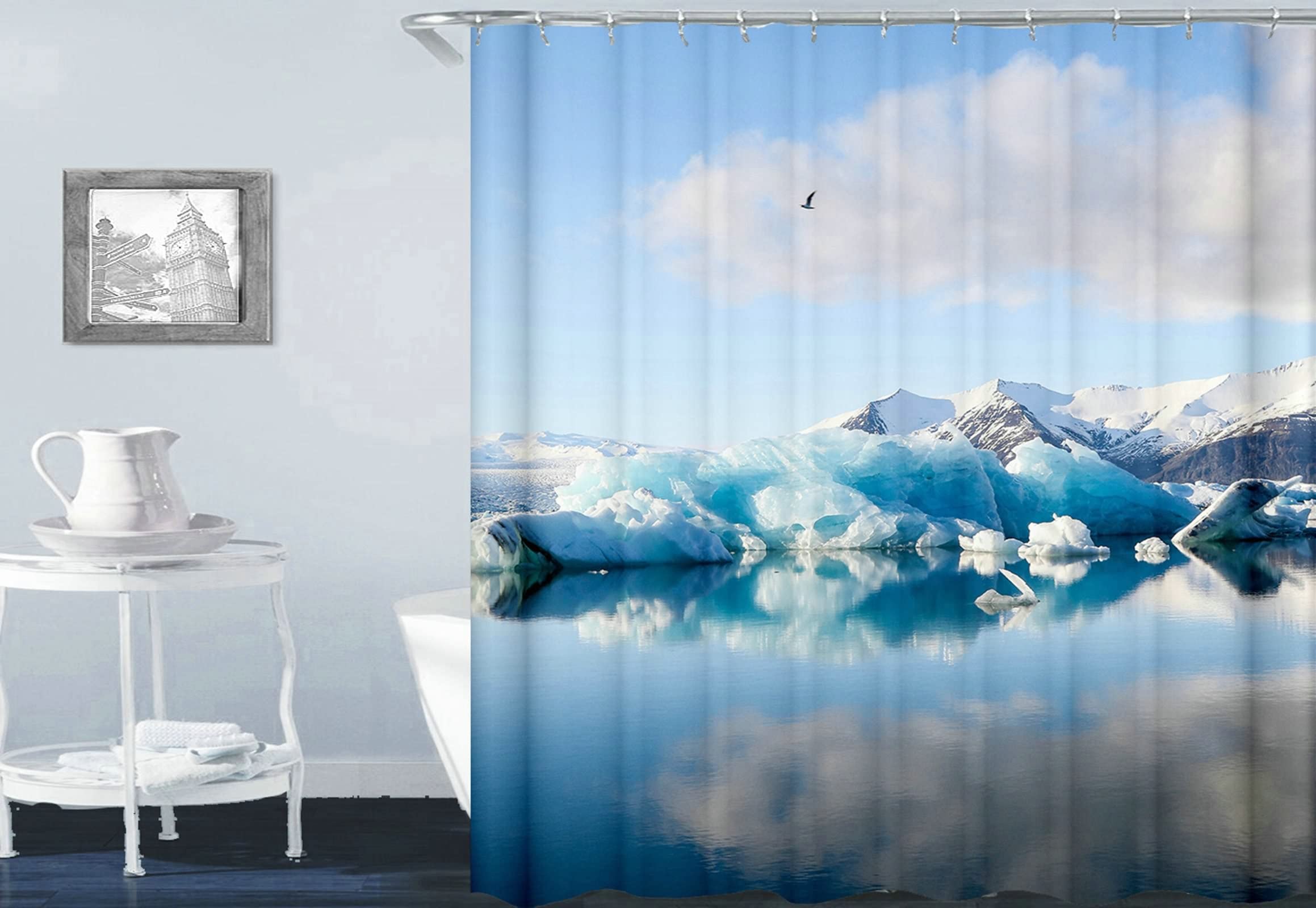 Rideau de douche 180x200cm pour préserver l'intimité et éviter l'eau au sol