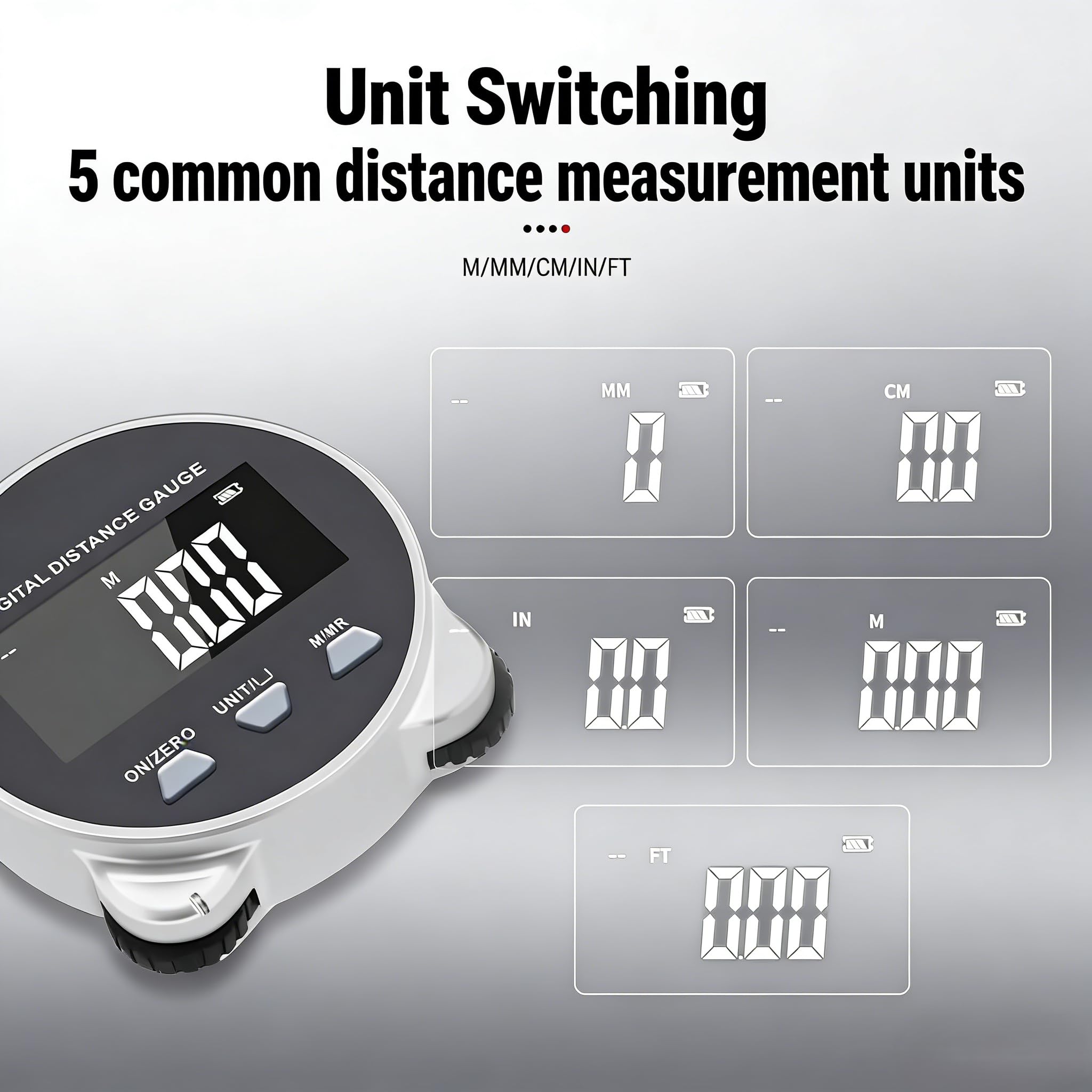 Metre Ruban Électronique Numérique, 199.999m Metre Ruban Digital Électronique Wheel, Règle à Rouleau Telemetre Mètre à Ruban avec écran LCD, pour Diamètre incurvé Plat, Forme Impaire, Rubans