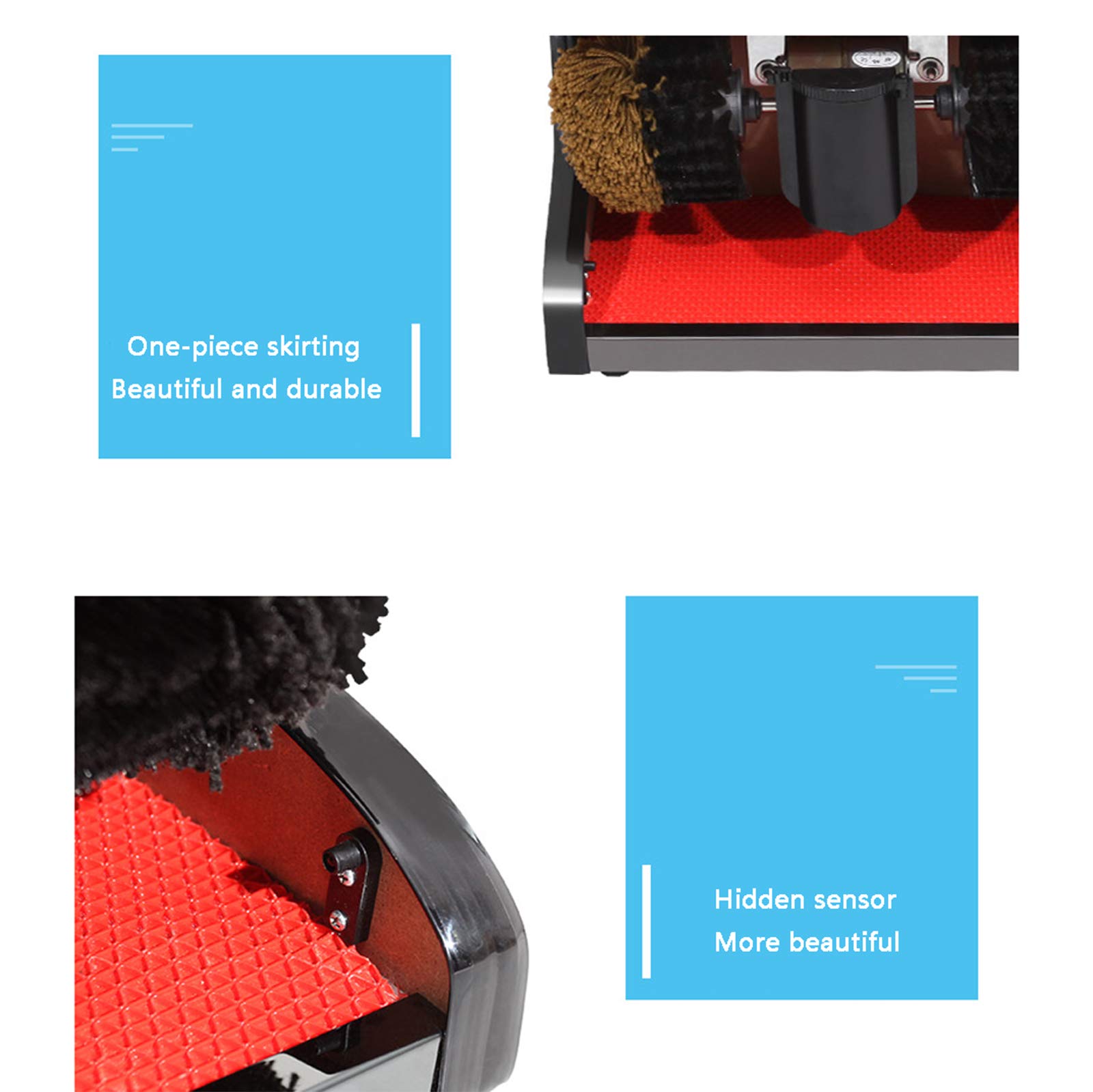 limpiabotas eléctrico, Máquina automática de Limpieza de Zapatos, eléctrica con Cepillo for Zapatos, inducción automática, Adecuada for Uso doméstico o público,(Black)