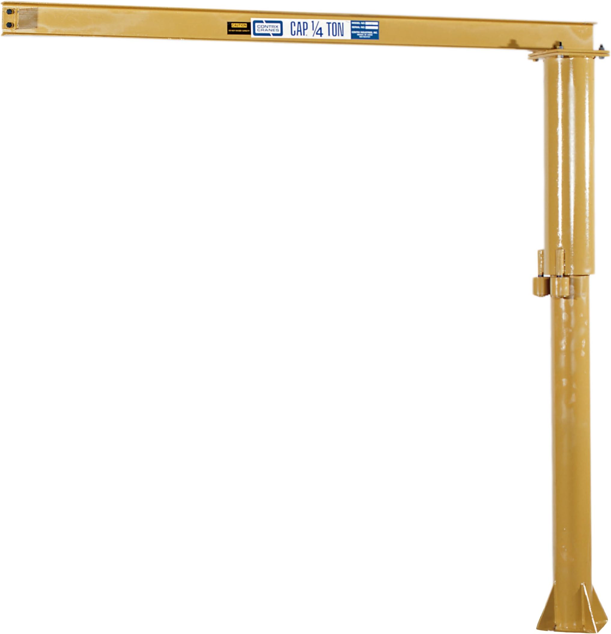 B Series Medium Duty Floor Mounted Jib Crane, 1/4 Ton Capacity, 150-1/2" Length x 24" Width x 150" Height