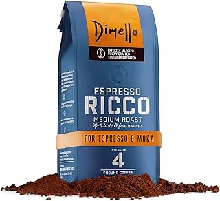 Ricco Medium Roast Arabica & Robusta Espresso Coffee - Fine Ground, Rich Taste & Nutty Notes (250g)