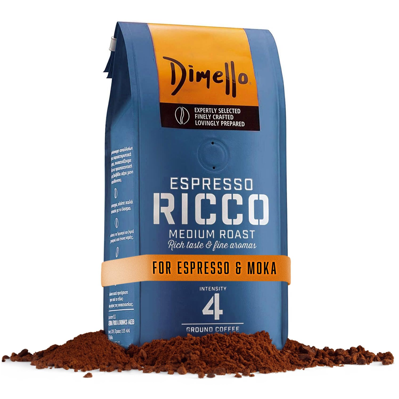 Ricco Medium Roast Arabica & Robusta Espresso Coffee - Fine Ground, Rich Taste & Nutty Notes (250g)