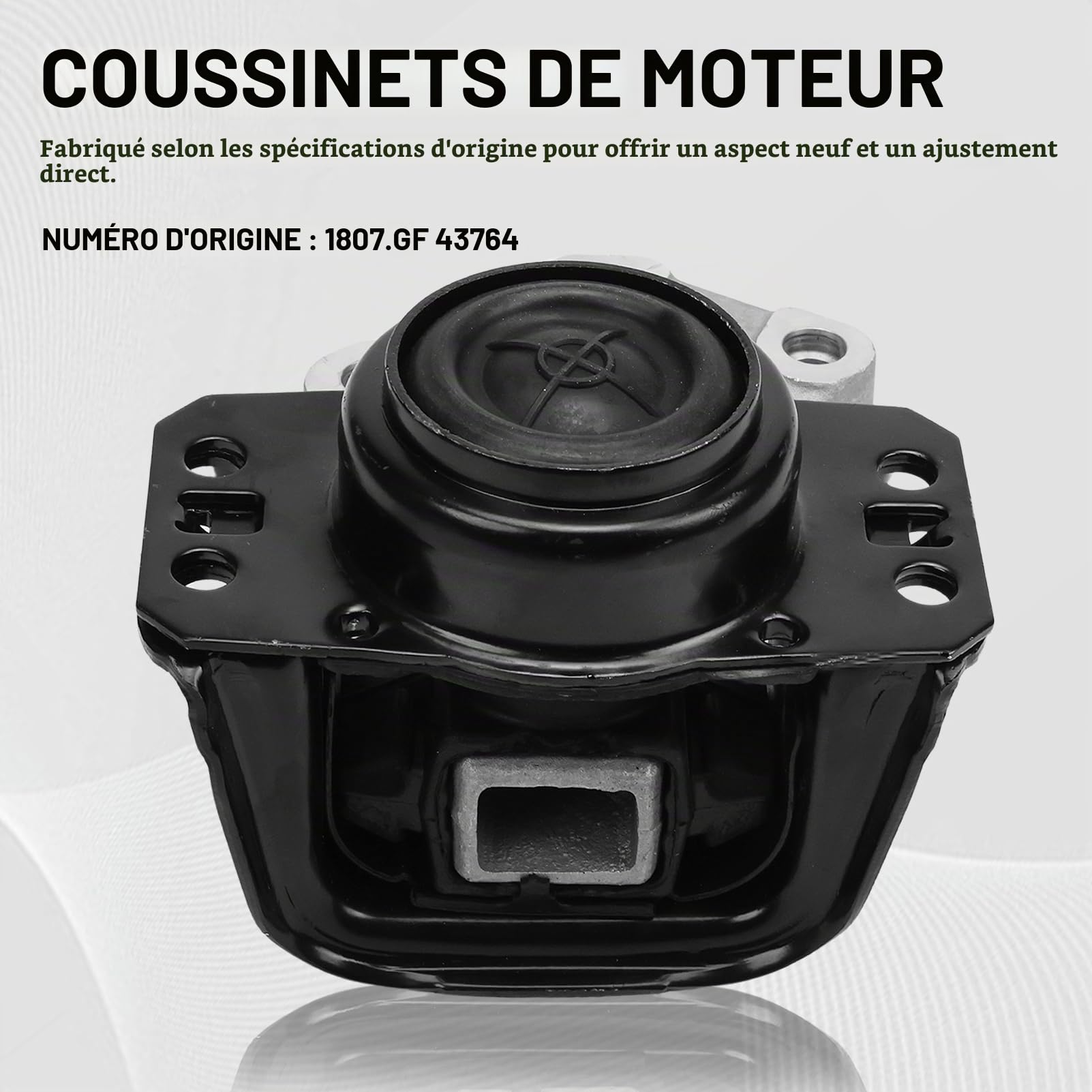 43764 Support Moteur Droite pour Citroën Berlingo 1.6 C4 Coupé C4 I C4 II DS4 1.6 HDi DS5 1.6 HDi Peugeot 307 308 3008 5008 PARTNER 1.6 HDi Support Moteur Roulements Moteur 1807.GF 1807.X2