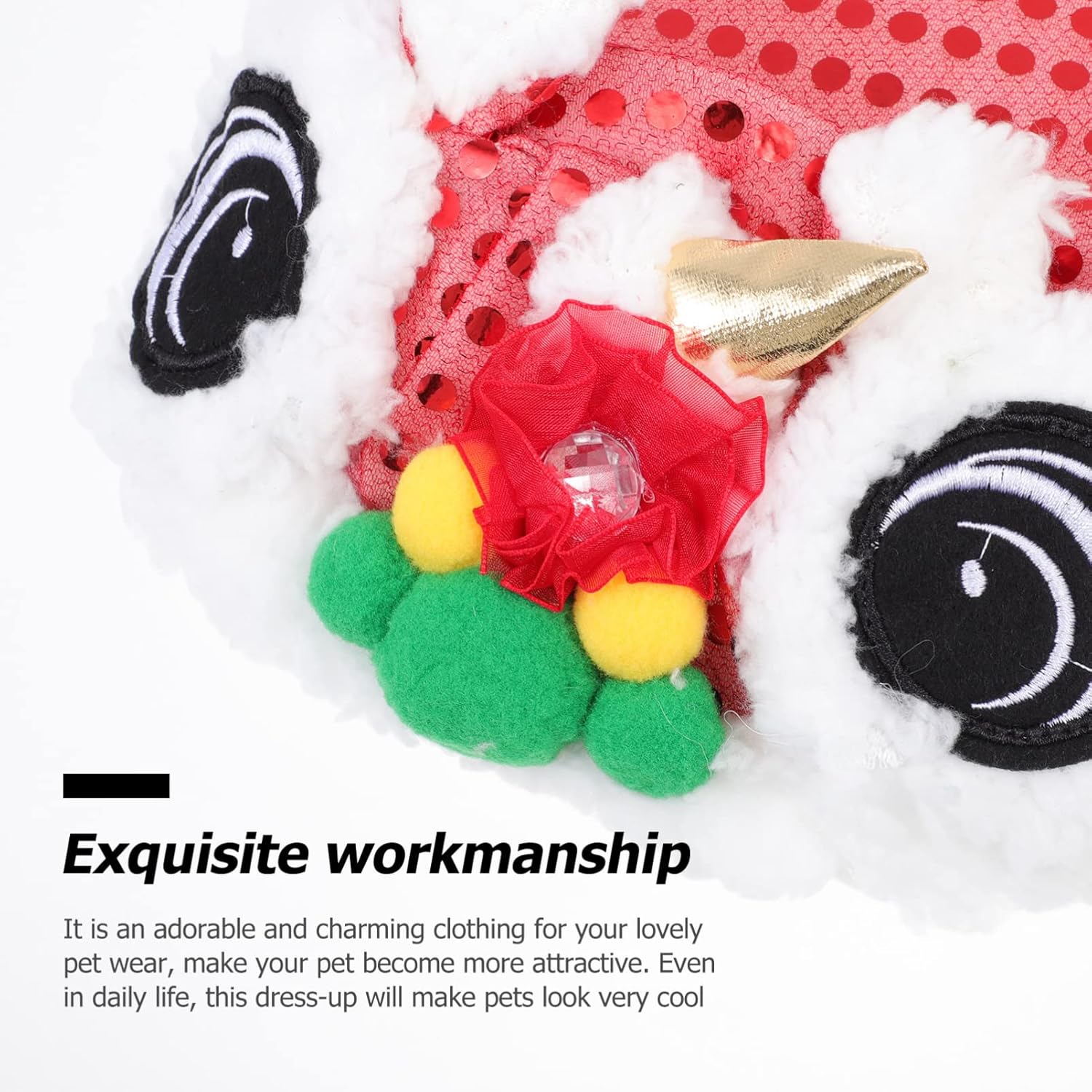 Zerodeko 3pcs Year Dog Costume Cute Cartoon Pet Apparel for Dogs Breathable and Skin-Friendly Design for Parties and Photos Traditional Chinese Style