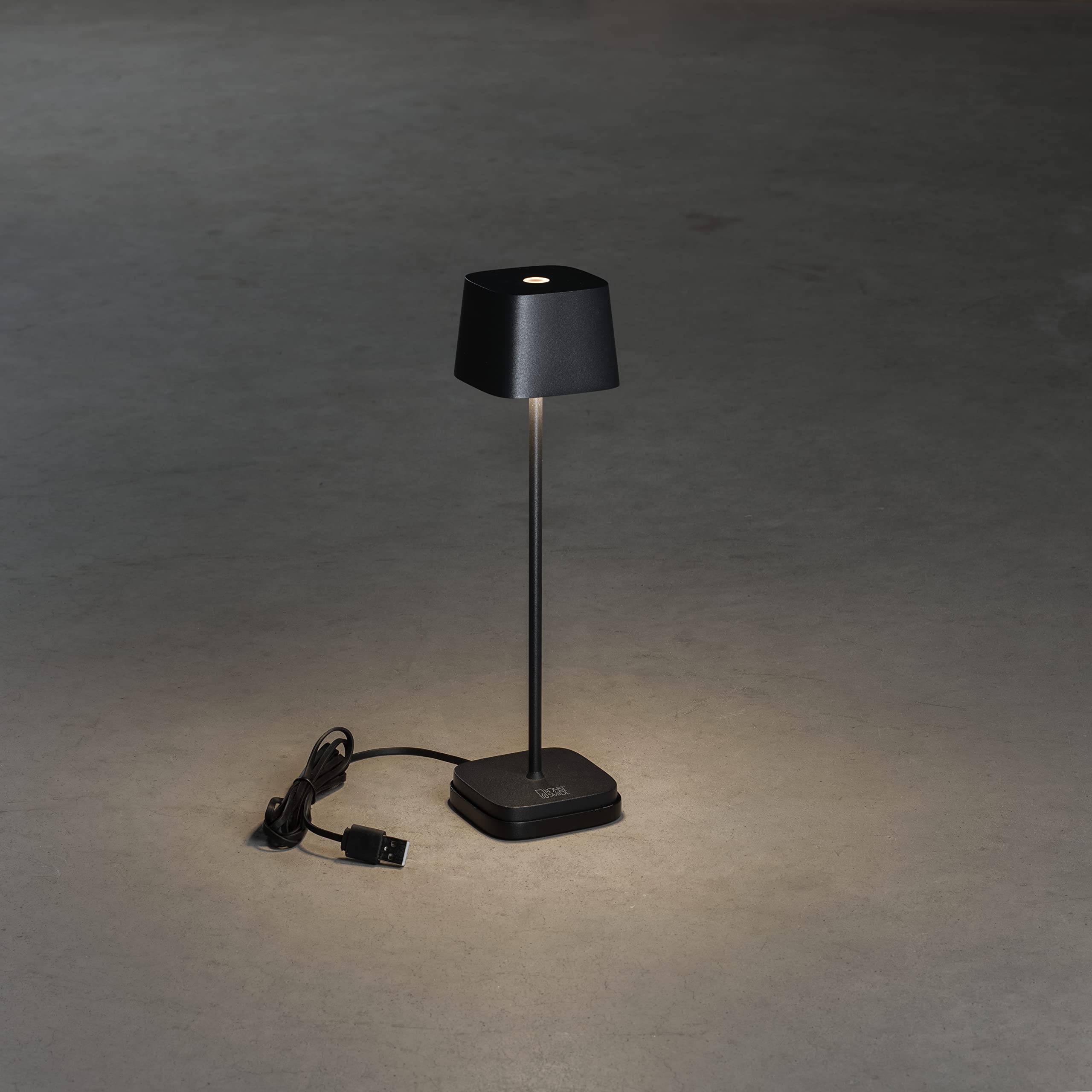 Konstsmide Akku-Tischleuchte Capri Mini schwarz | Indoor/Outdoor | 7829-750, 7 x 20 x 7 cm