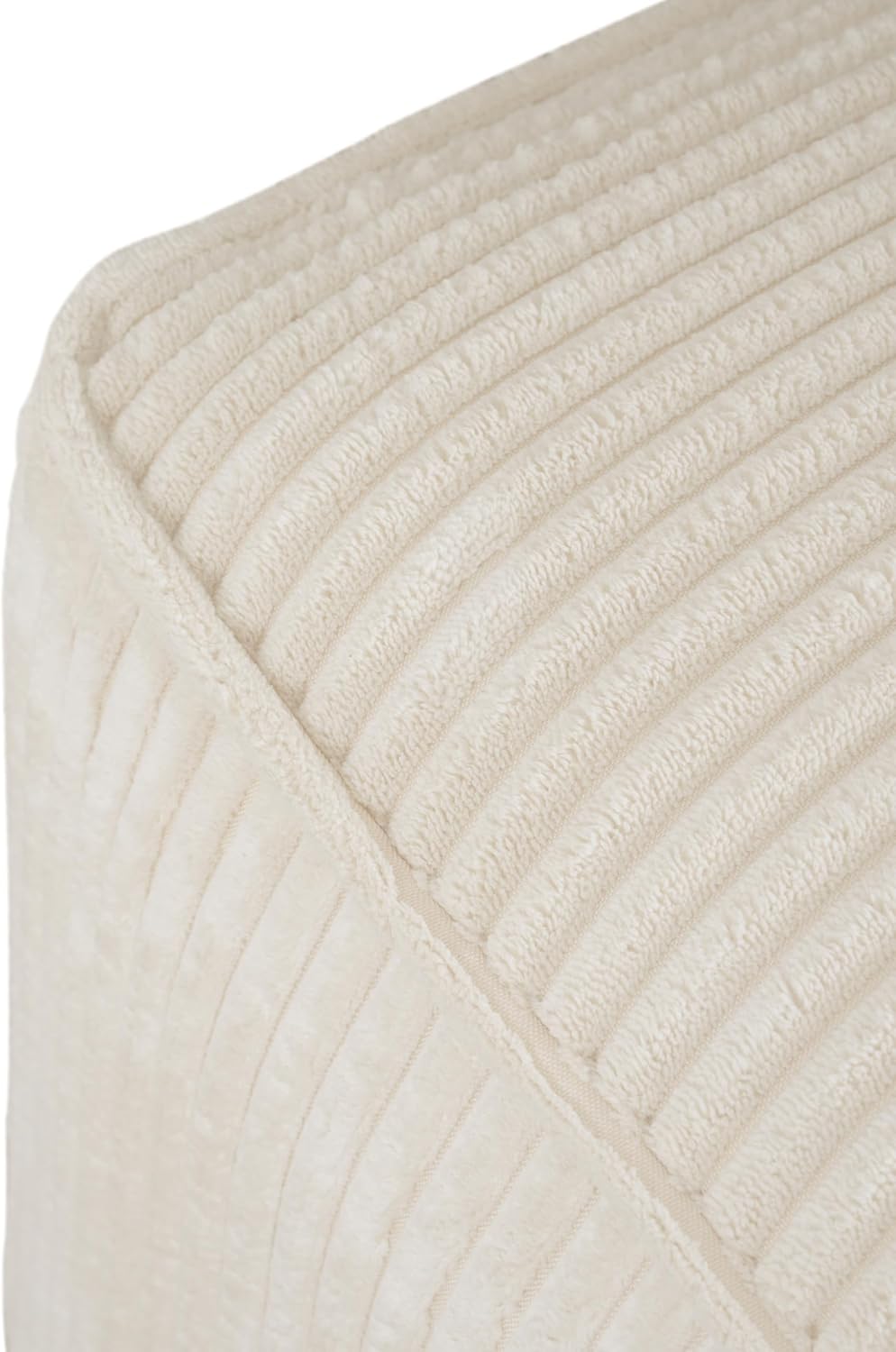 Christopher Knight Home Isa Square Ottoman Footstool, Corduroy Pouf Poufee Footrest Ottoman Large Seat, Modern Side Table for Living Room Bedroom Home Decor, Beige, 30"
