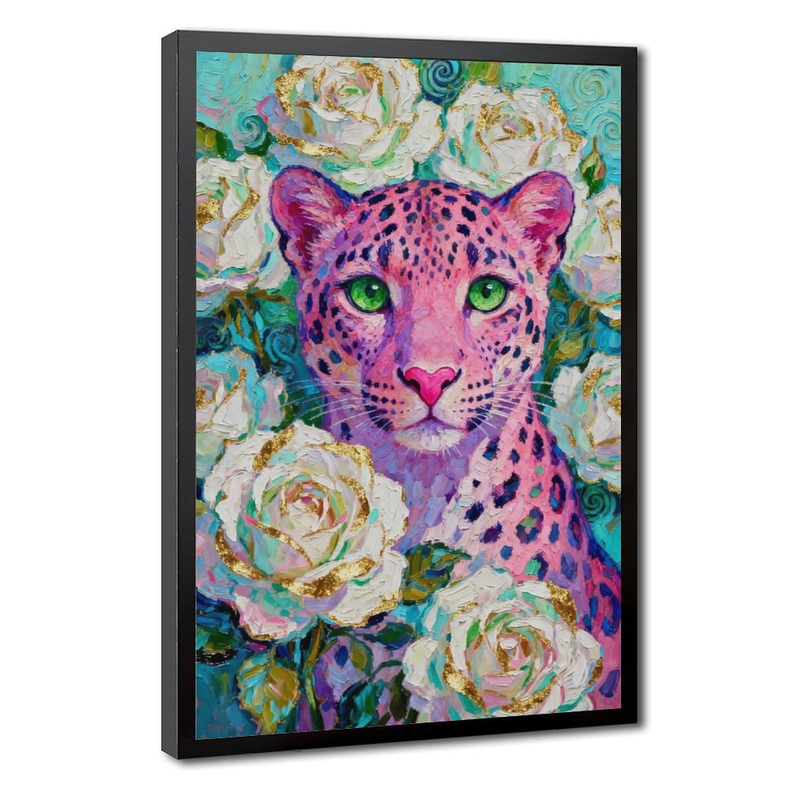 Bareronor Animal Portrait Leopard Canvas Poster Bedroom Decor Landscape Office Room Decor Gift 24" L X 36" W