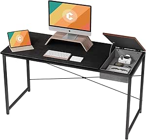 Amazon.com: Cubiker Computer Desk 55" Home Office Writing Study Laptop ...