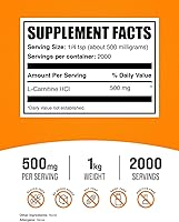Vista 2 de BulkSupplements. com L-Carnitina HCl Polvo - Suplemento de carnitina, polvo de carnitina, L-carnitina 500 mg - Sin sabor y sin gluten, 500 mg por