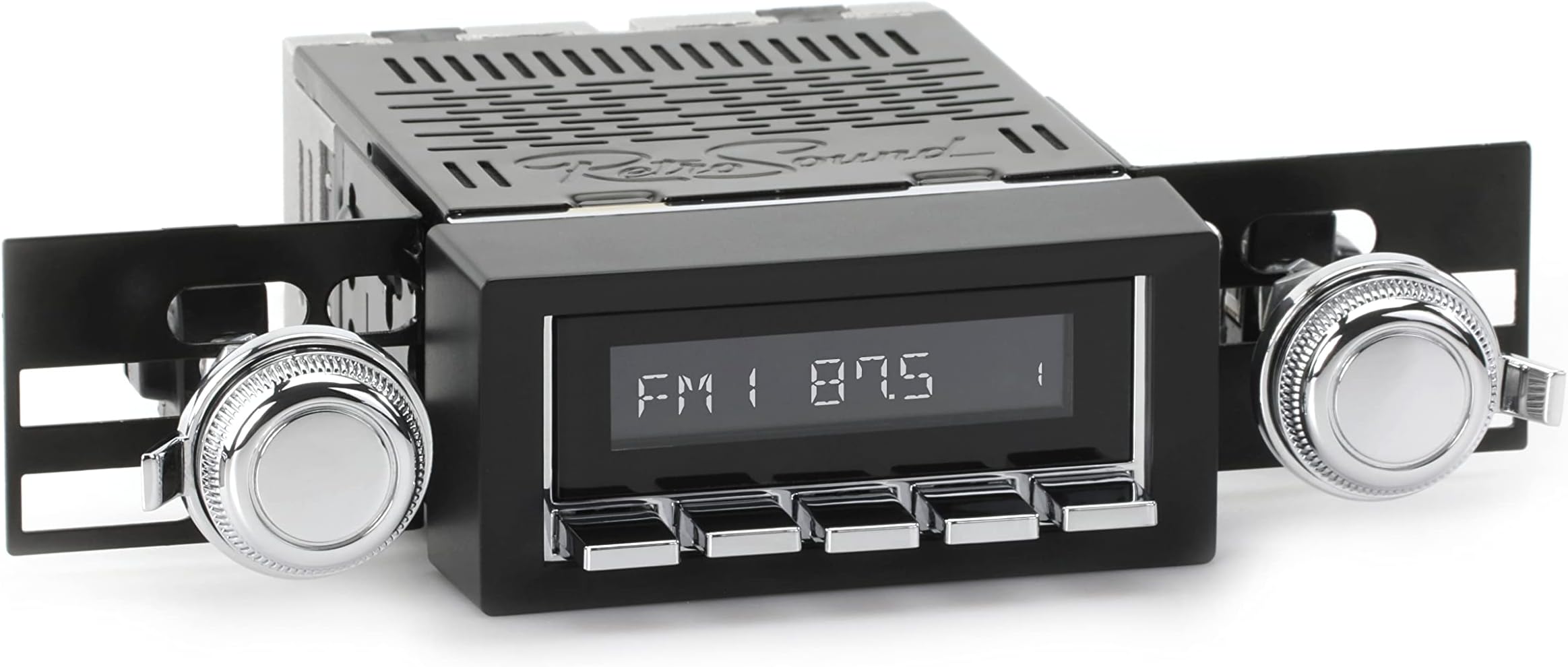 RetroSound HC-216-03-73 Hermosa Direct-fit Radio for Classic Vehicles (Chrome Face & Buttons and Black Bezel)