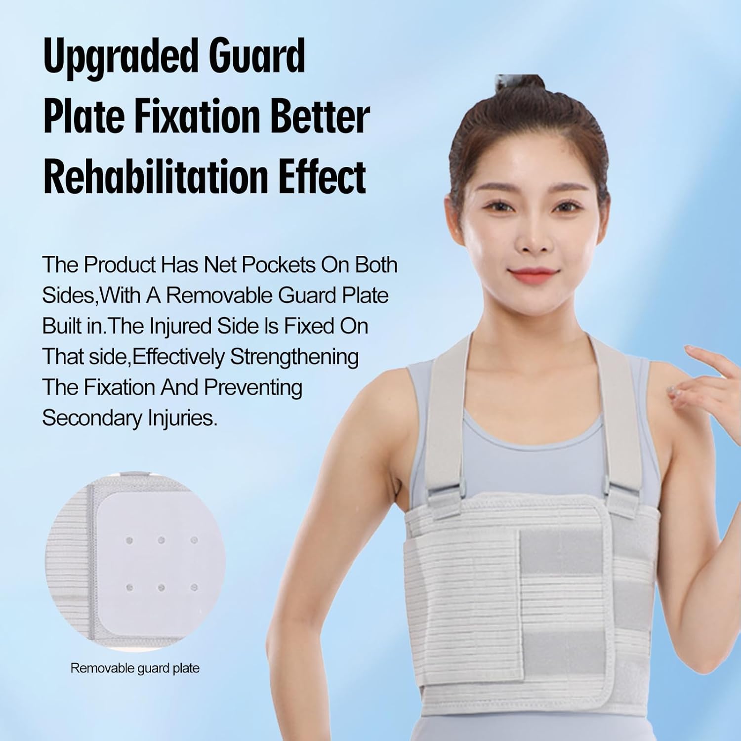 Rib Belt Chest Binder – Adjustable Rib Fixation Belt, Elastic Compression Rib Brace for Rib Cage Comfort (Medium)