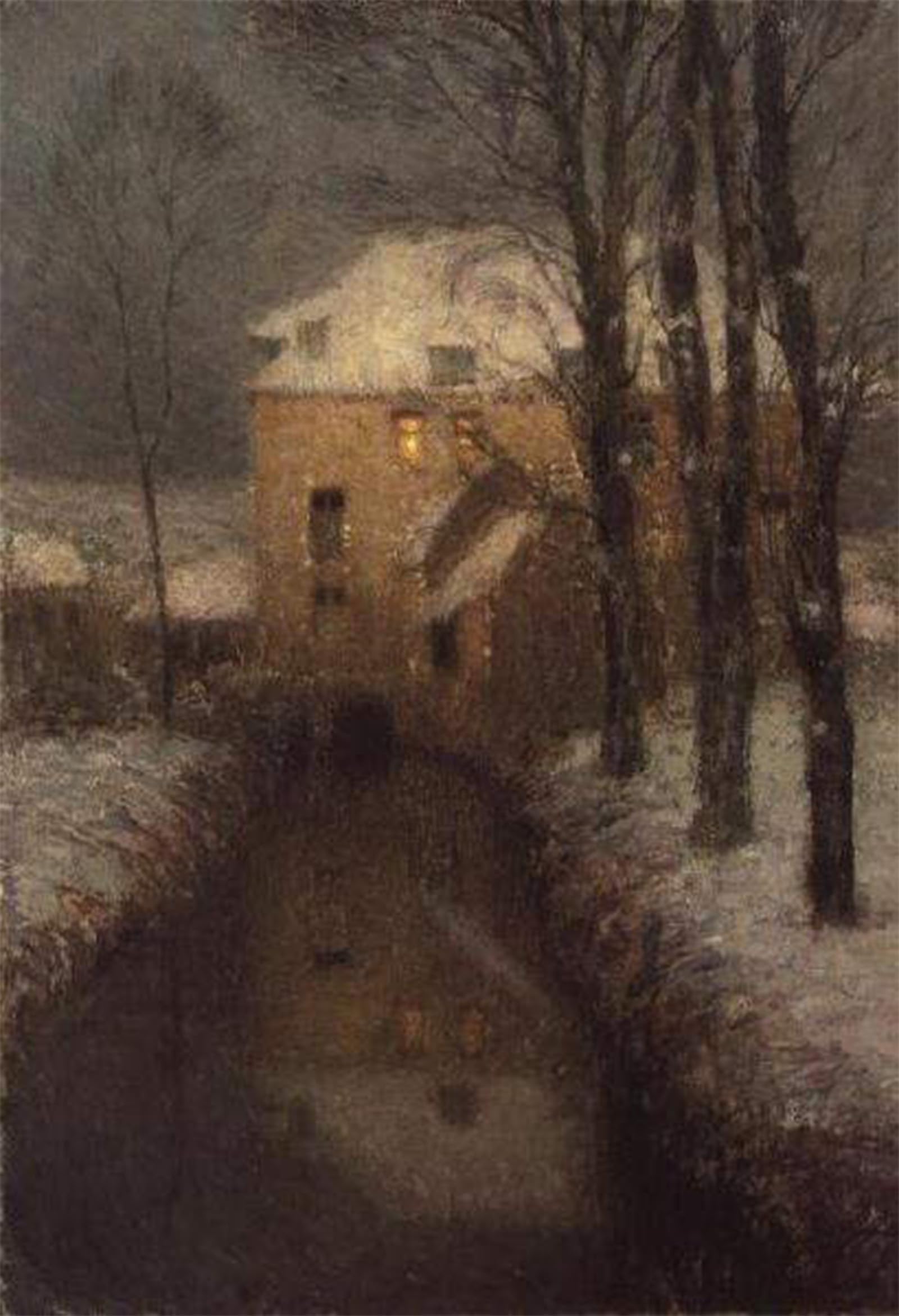 ARTXLXXBN Famous Print Painting Colorful Art Print a House in Winter by Henri Eugene Augustin Le Sidaner Canvas Art Decorations for Home Decor 60x90cm