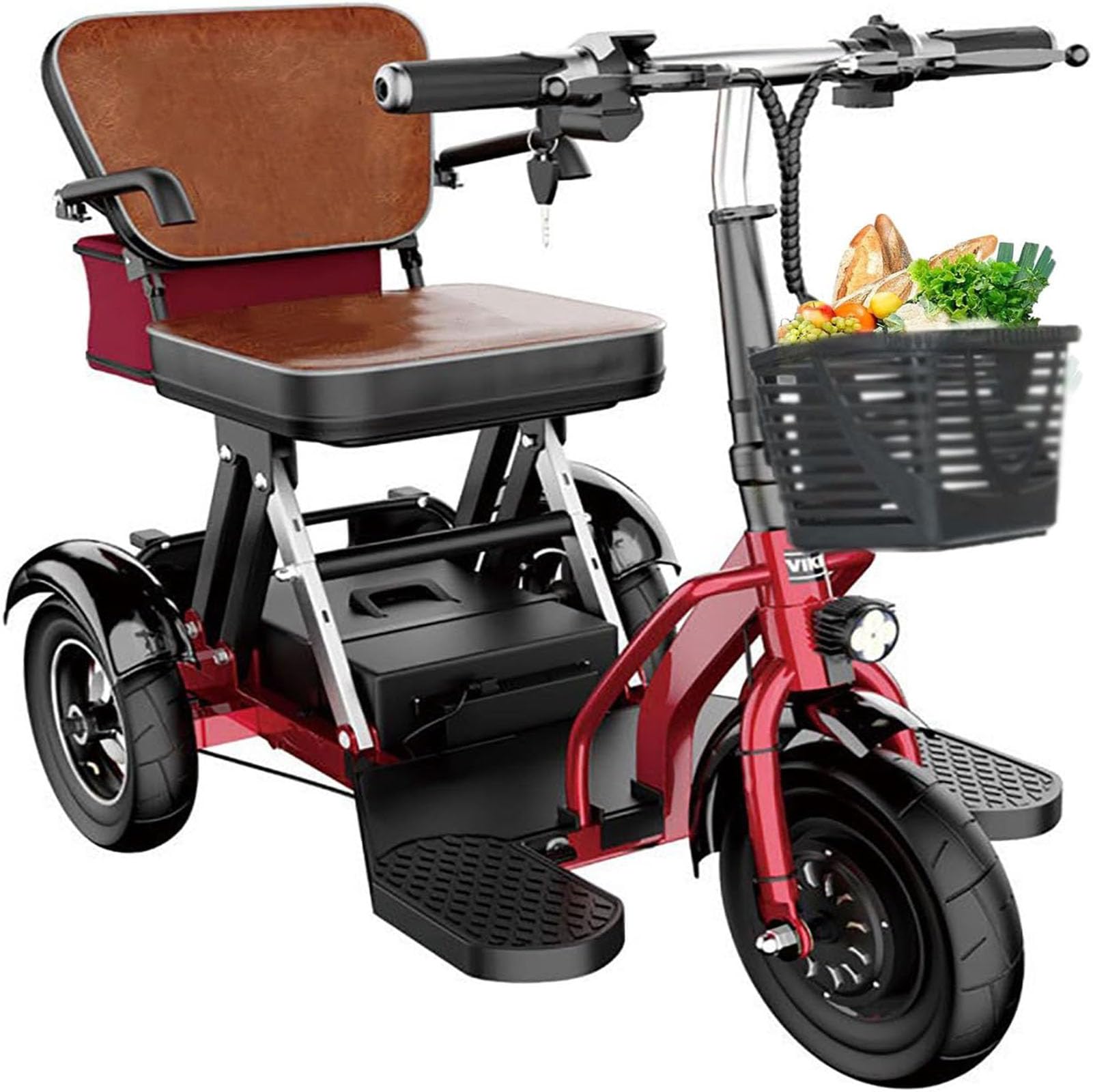 Genérico Scooter De Movilidad Eléctrico para Personas Mayores Plegable De 3 Ruedas Viene con Cargador Y Cesta De Almacenami Plegable Desmontable,001,The Second Type