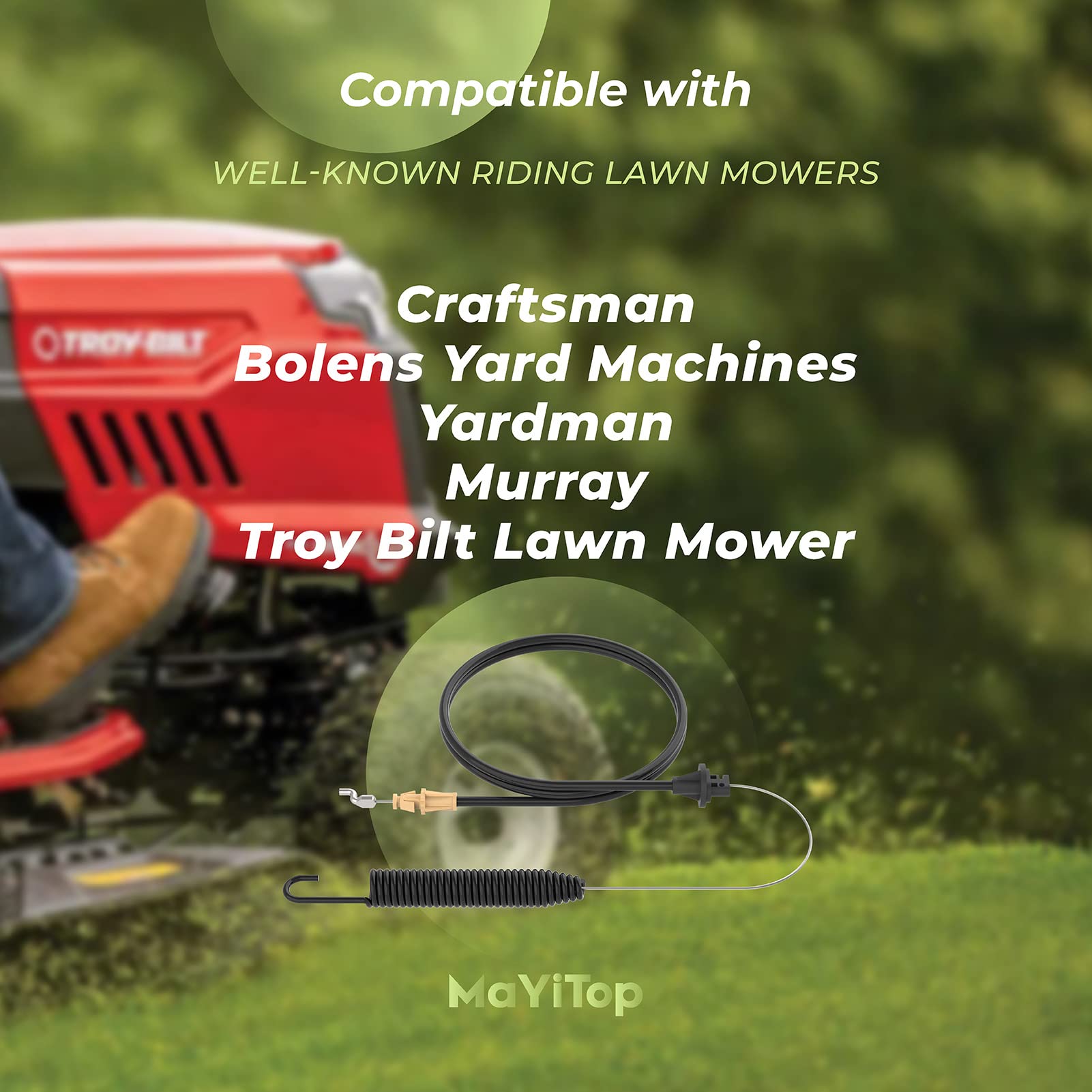 Câble D'engagement De Pont Pour Tondeuse MTD/Troy-Bilt - Remplace 946-04173E, Longueur 142,7 Cm, Avec Tournevis