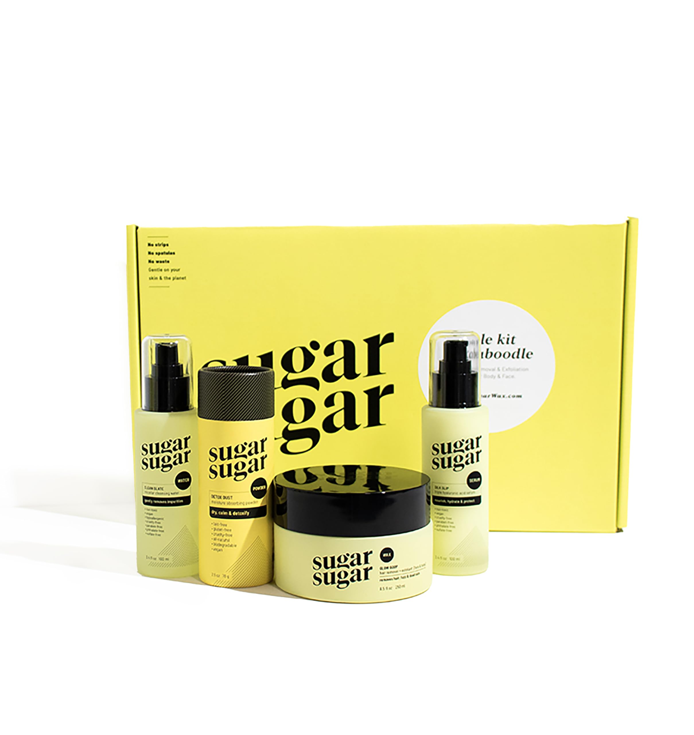 Sugar Wax Hair Removal Kit: All-in-One DIY Bundle for Smooth, Sensitive Skin - At-Home Sugaring Solution for Bikini, Brazilian, Face, Arms, & Legs