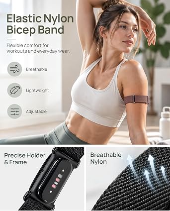 伸縮性のあるナイロン二頭筋バンド。Google Fitbit Airに対応。