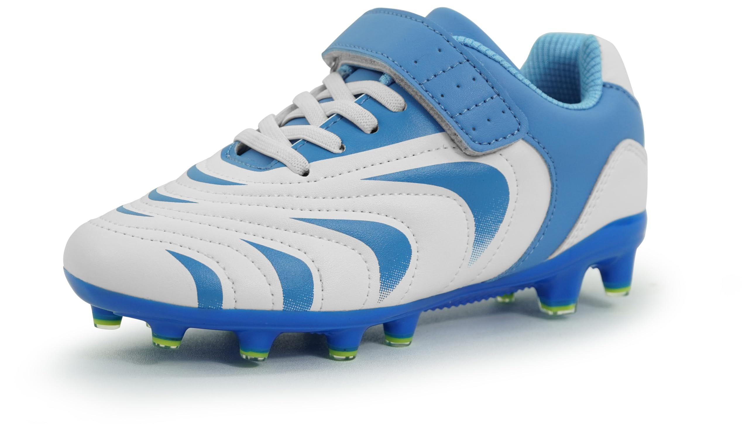 BomKinta Kids Soccer Cleats No-Tie Football Shoes Girls Baseball Cleat Blue Size 1 M US Little Kid