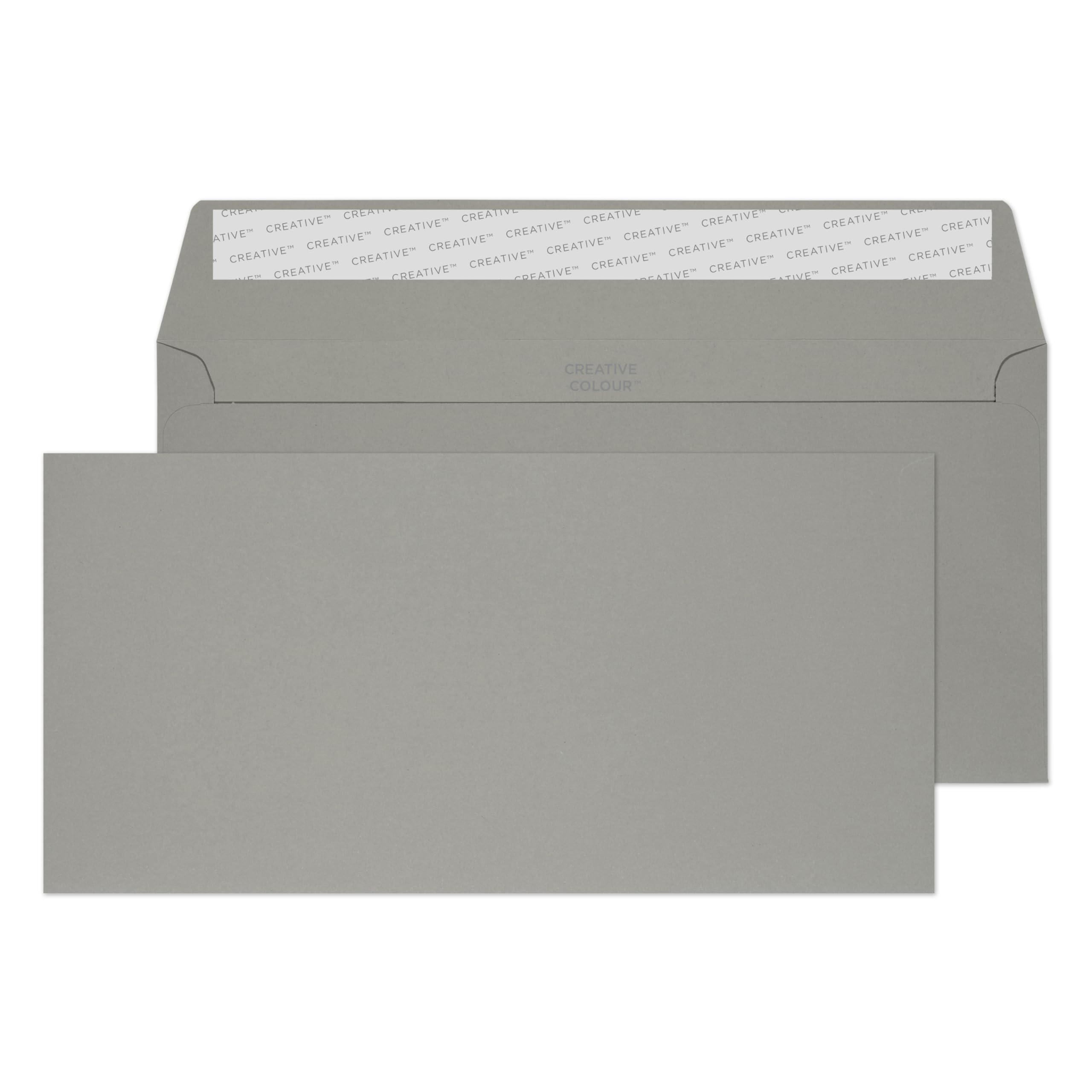 Blake Creative Colour DL+ 114 x 229 mm 120 gsm Peel & Seal Wallet Envelopes (25225) Storm Grey - Pack of 25