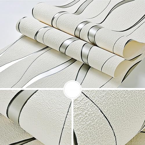 Miniatura 3 de Q QIHANG Moderna curva minimalista 3D ondulación de agua tridimensional flocado no tejido papel tapiz dormitorio sala de estar TV fondo pared