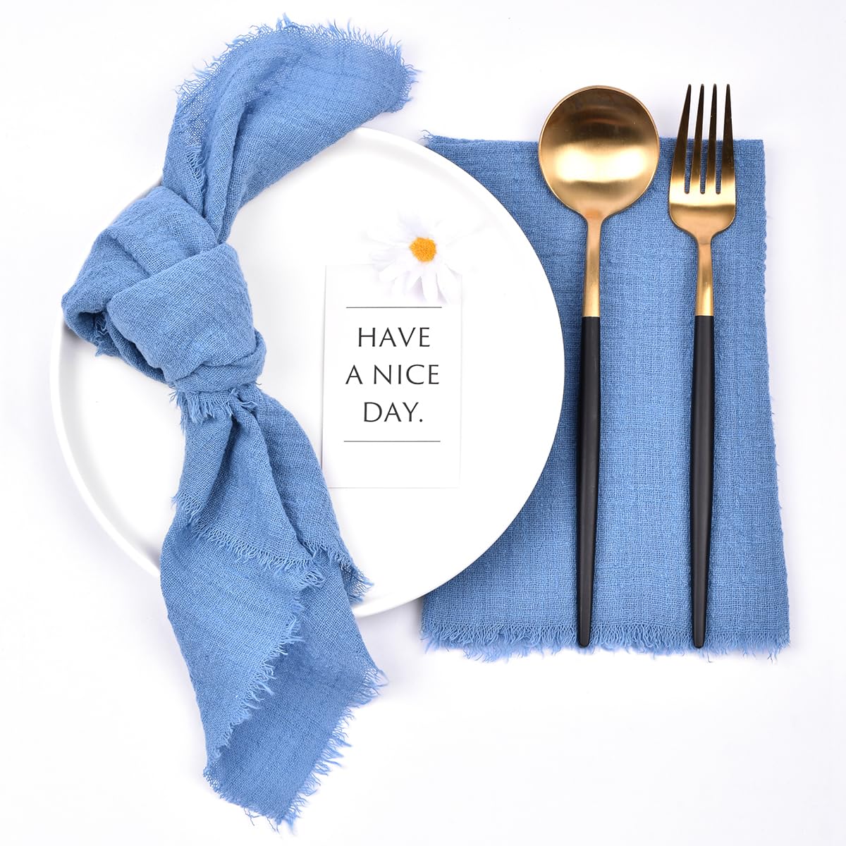 Servilletas De Tela De Lino Y Algodón - Pack De 5 Unidades, Lavables, Con Flecos, Ideales Para Bodas, Restaurantes O Eventos