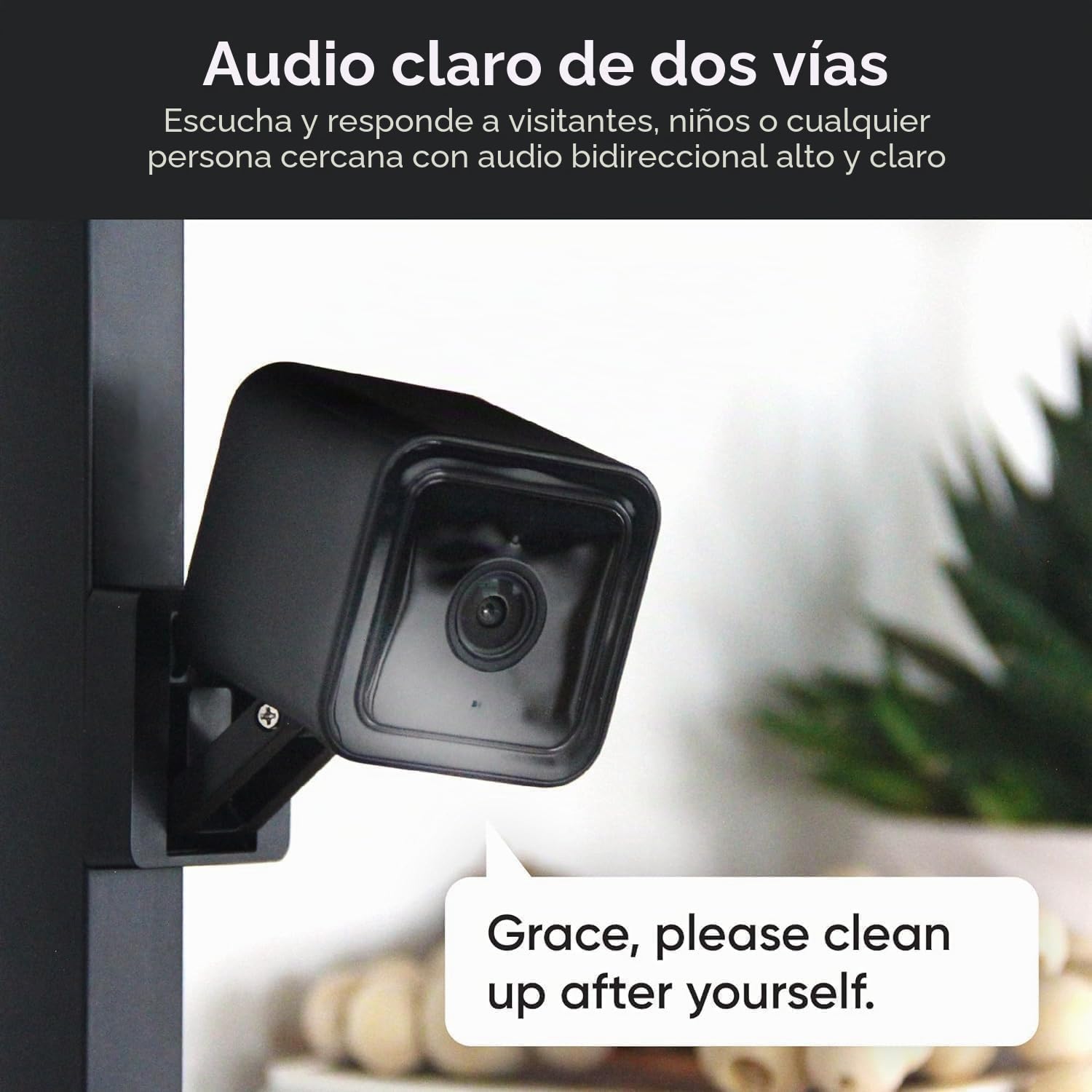 Cam V3 Cámara de seguridad inteligente para el hogar, uso en interiores y exteriores, enchufe de 1080p, visión nocturna de color, detección de movimiento, audio bidireccional, compatible con Alexa,