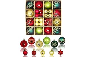 44 Pcs Christmas Tree Decorations Balls Shatterproof Ornament Set