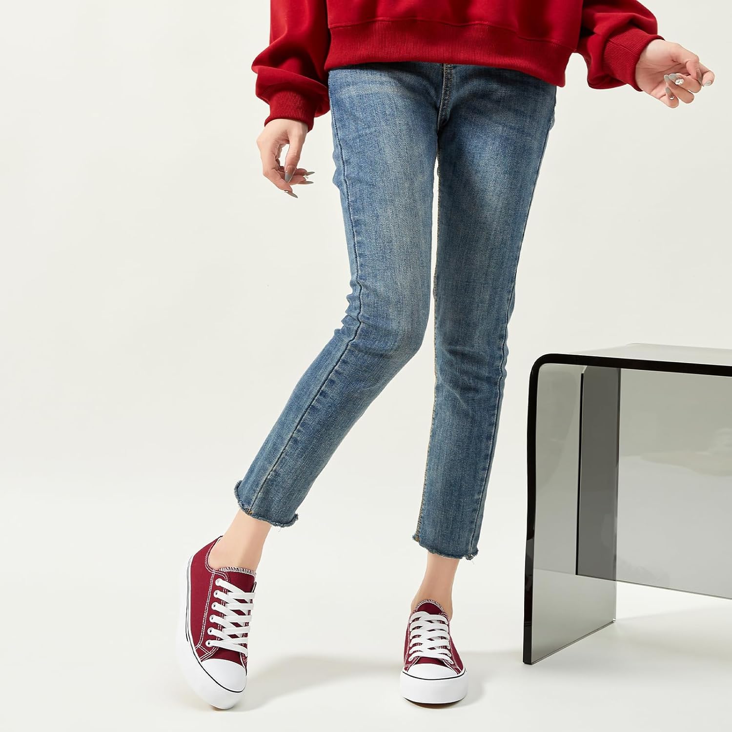 Iarus Womens Canvas Shoes Low top Sneakers for Womens Fashion Casual Shoes Walking Comfortable Shoes - Image 5