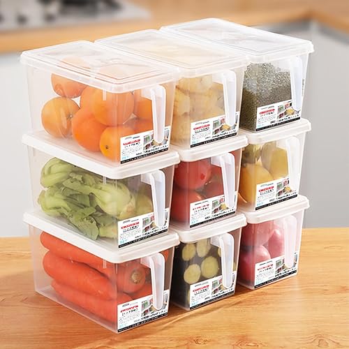Miniatura 7 de JUOPZKENN Organizadores de refrigerador, contenedores organizadores transparentes para refrigerador con tapa, contenedores apilables de