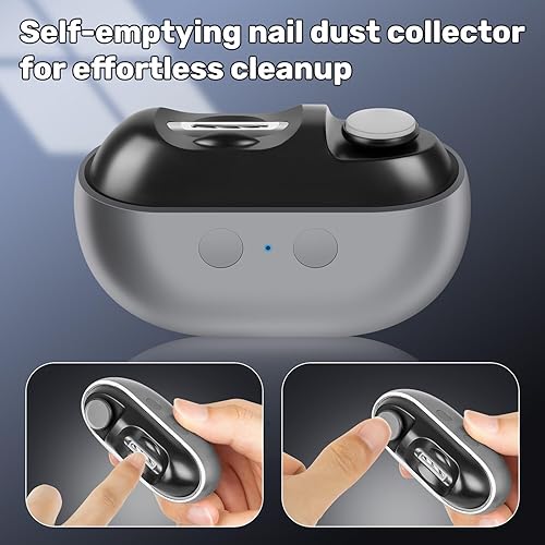 Miniatura 2 de Imwing Easyclip, cortaúñas Imwing, molinillo de uñas eléctrico y recortador 2 en 1 con luz LED, cortaúñas automático seguro para personas mayores,