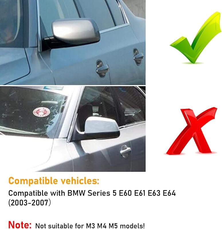 TTCR-II BMW 5-ös E60 E61 6-os E63 E64 tükörház fedél fényes fekete 2003-2007