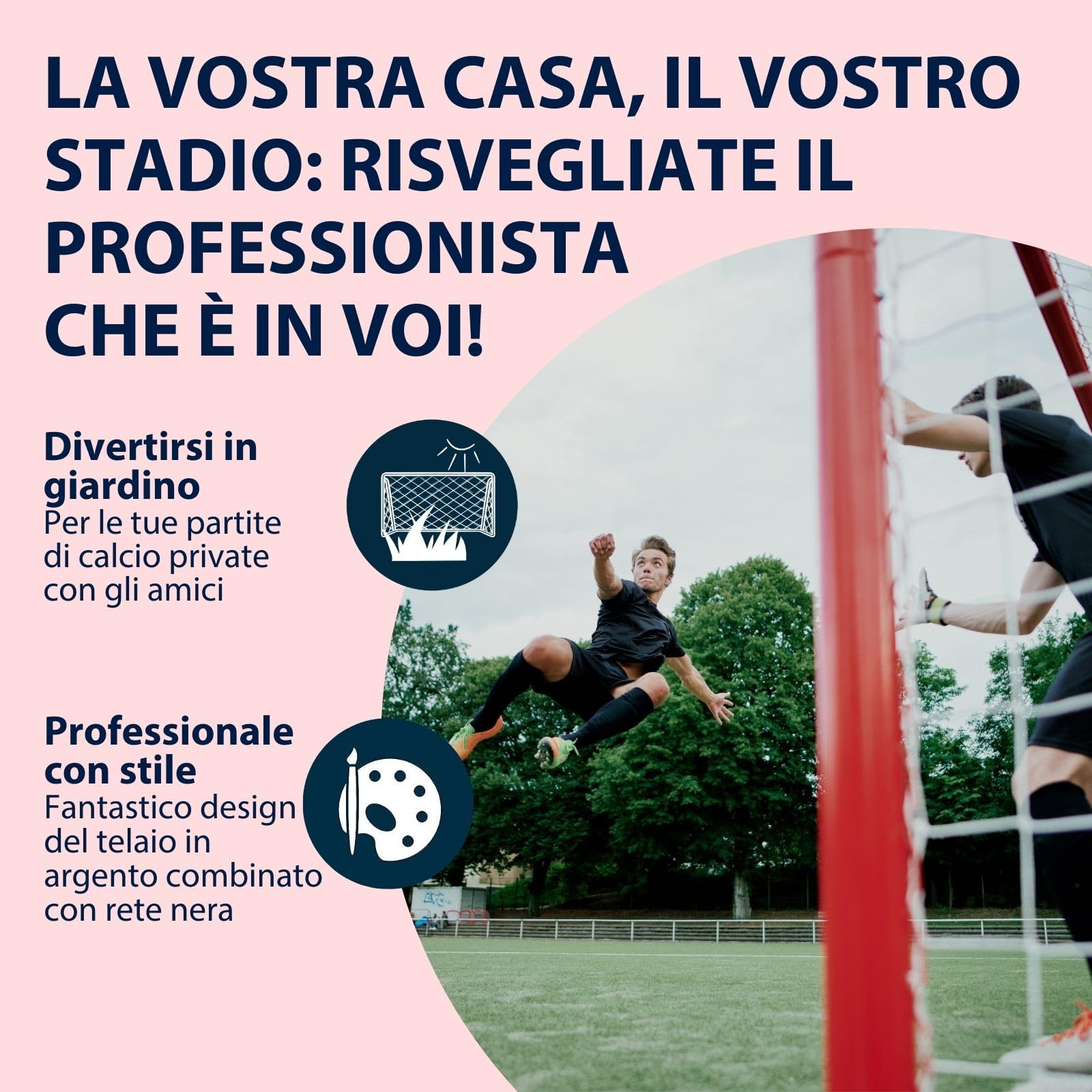 HUDORA Porta da calcio Expert – grande porta da calcio per bambini e adulti – resistente alle intemperie e stabile con rete a maglie strette – parete di alta qualità per il tempo libero e