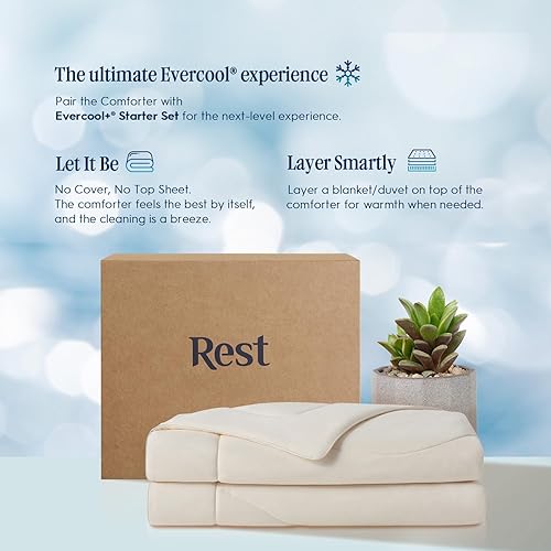 Miniatura 5 de REST Evercool - Edredón refrescante, manta refrescante para personas que duermen con calor, sudores nocturnos, sofocos de la menopausia. Suave como