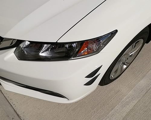 Miniatura 7 de iJDMTOY 4 piezas de parachoques delantero con acabado de fibra de carbono en seco negro mate, aletas difusoras de cuerpo, ajuste universal para