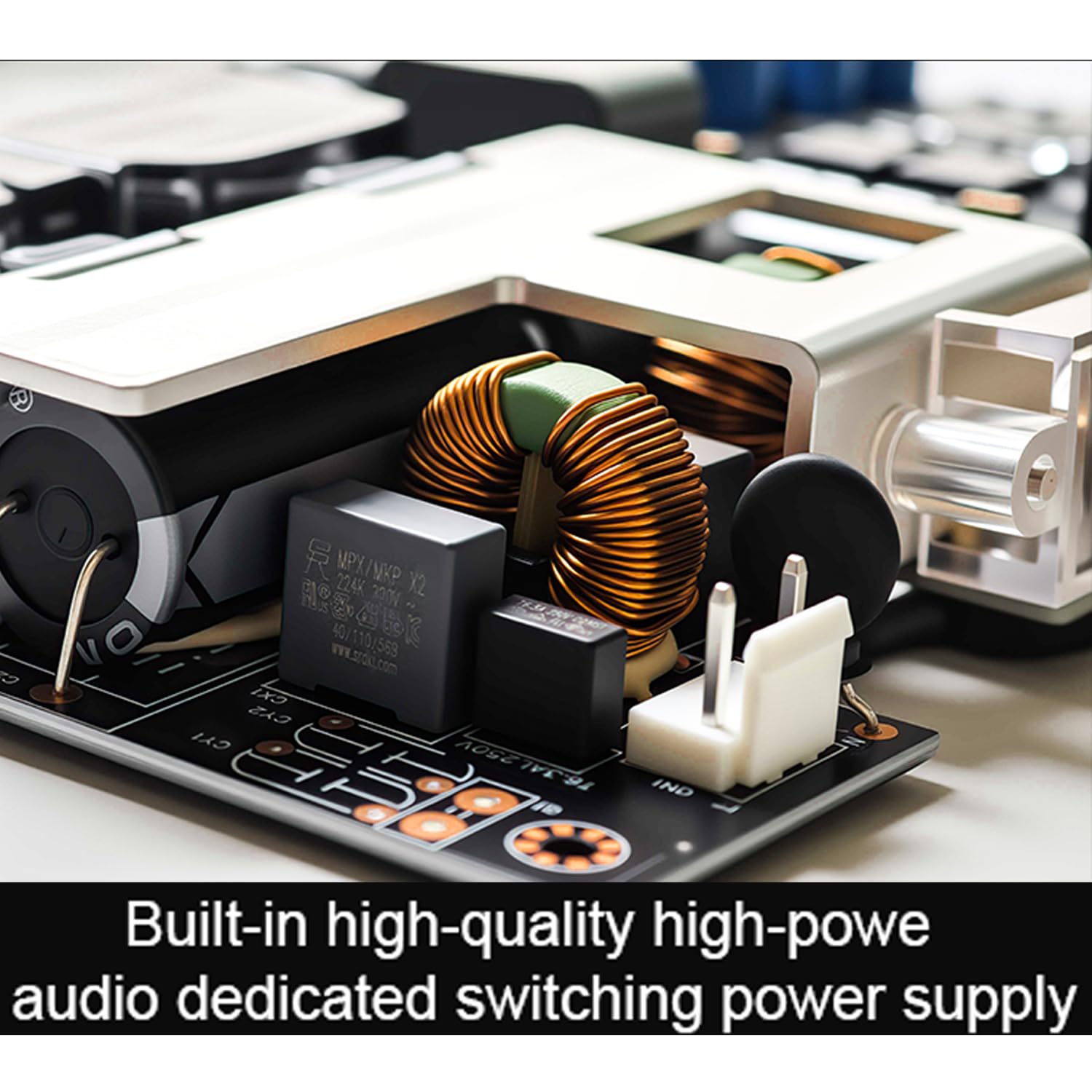 SMSL PA400 - Amplificador estéreo de alta potencia alimentado por GaN (400 W), amplificador de audio de alta fidelidad con entradas XLR/RCA, chip PGA2311, modos estéreo y mono puenteado, para sistemas