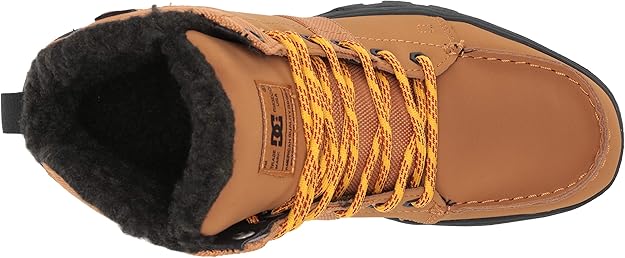 DC Men's Woodland Cold Weather High Top Shoe - Snow Boot Style, Water-Resistant Leather, Rubber Sole