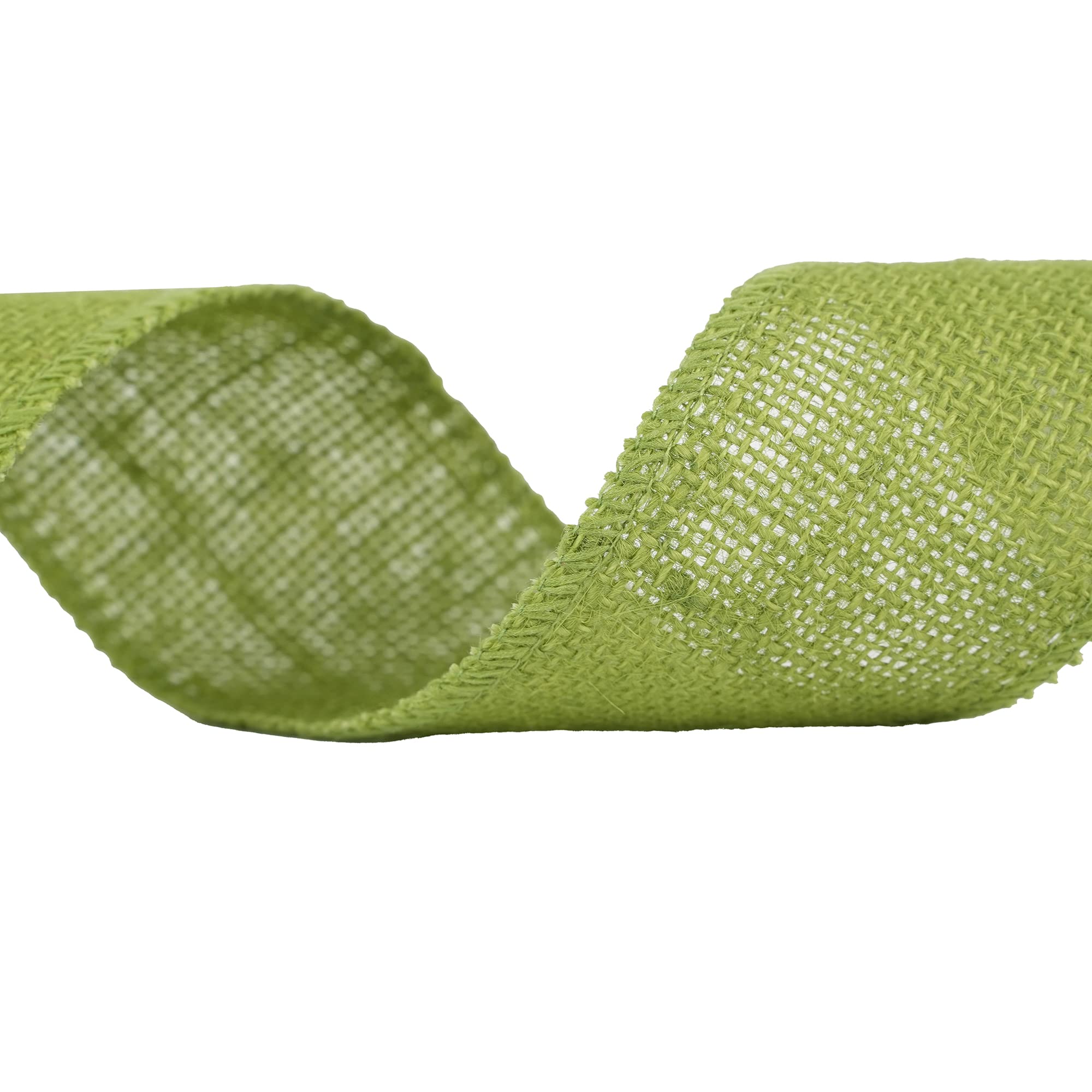 MEEDEE Salbeigrünes Juteband, 6,3 cm, natürliches Jute-Sackleinenband, Salbeiband, Juteband, Bastelband, Stoffband für rustikale Party, Hochzeit, Dekoration von Kranzschleifen (9,1 m)