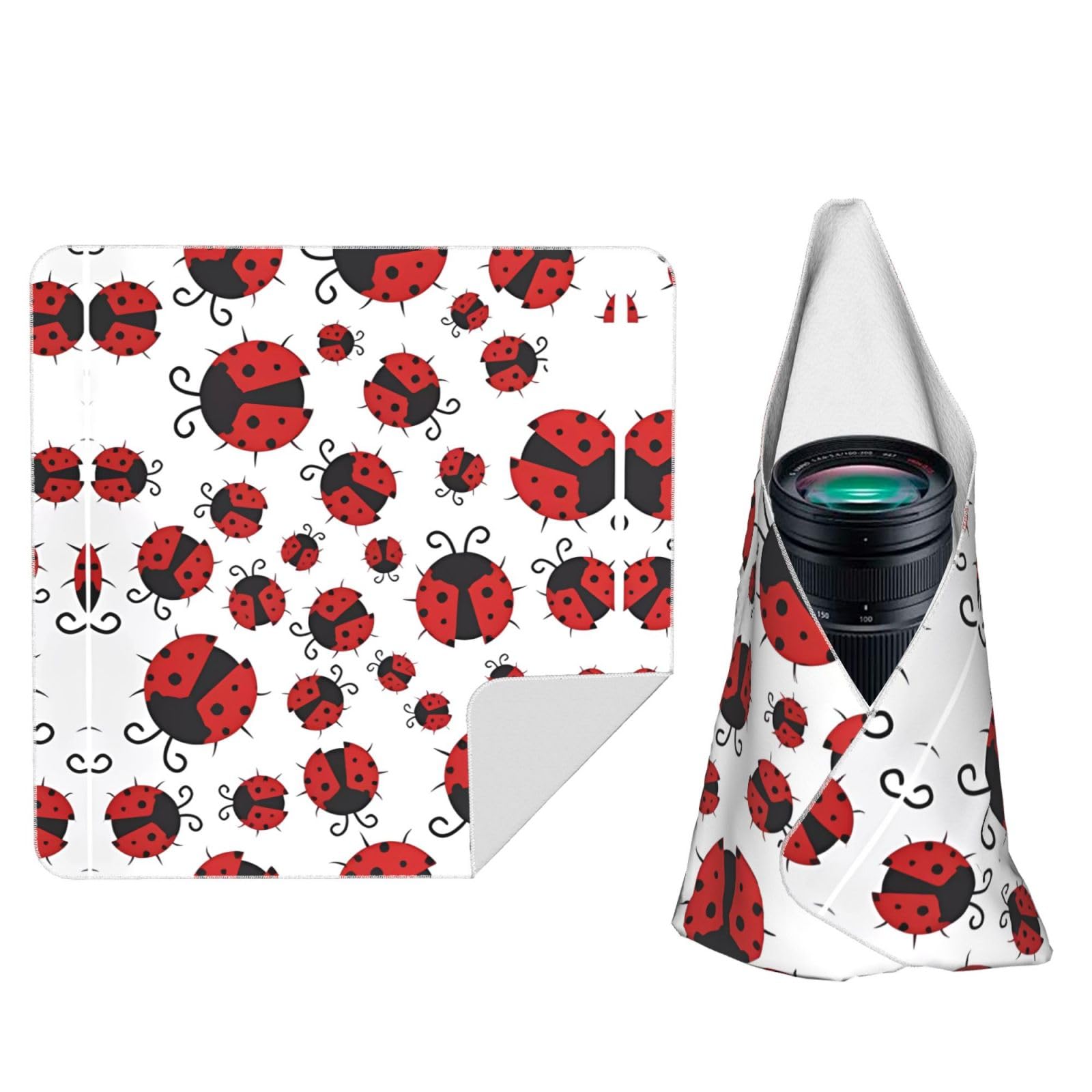 Zhaoyugoods Black Funny Ladybug Camera Wrap Cloth