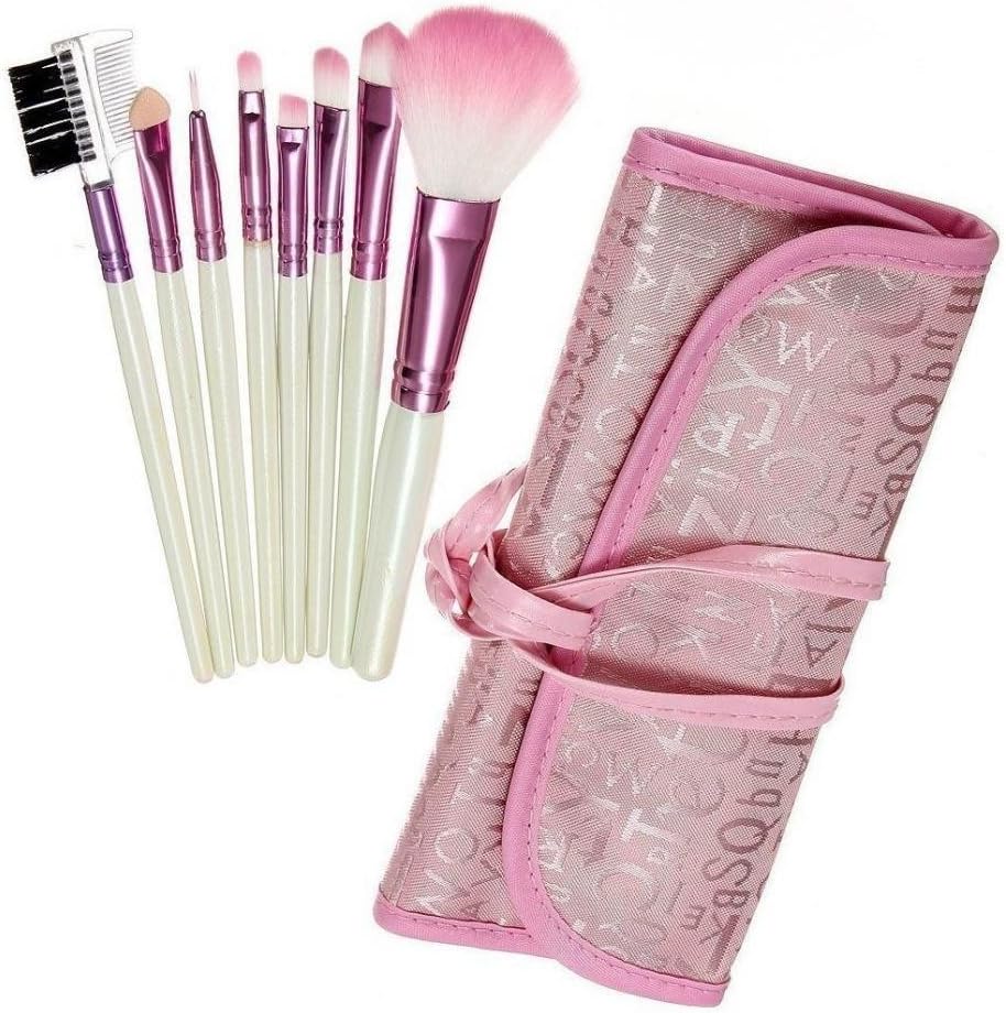 GomeBuy 8 Pcs Makeup Cosmetic Brushes Pink Case
