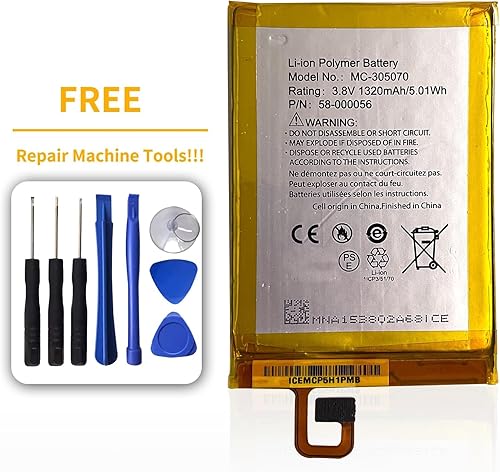 Miniatura 2 de 3.8V 5.01Wh 1320mAh MC-305070 58-000056 Replacement of Battery for E-Book,E-Reader (with 8 Pieces of Repair Tool)
