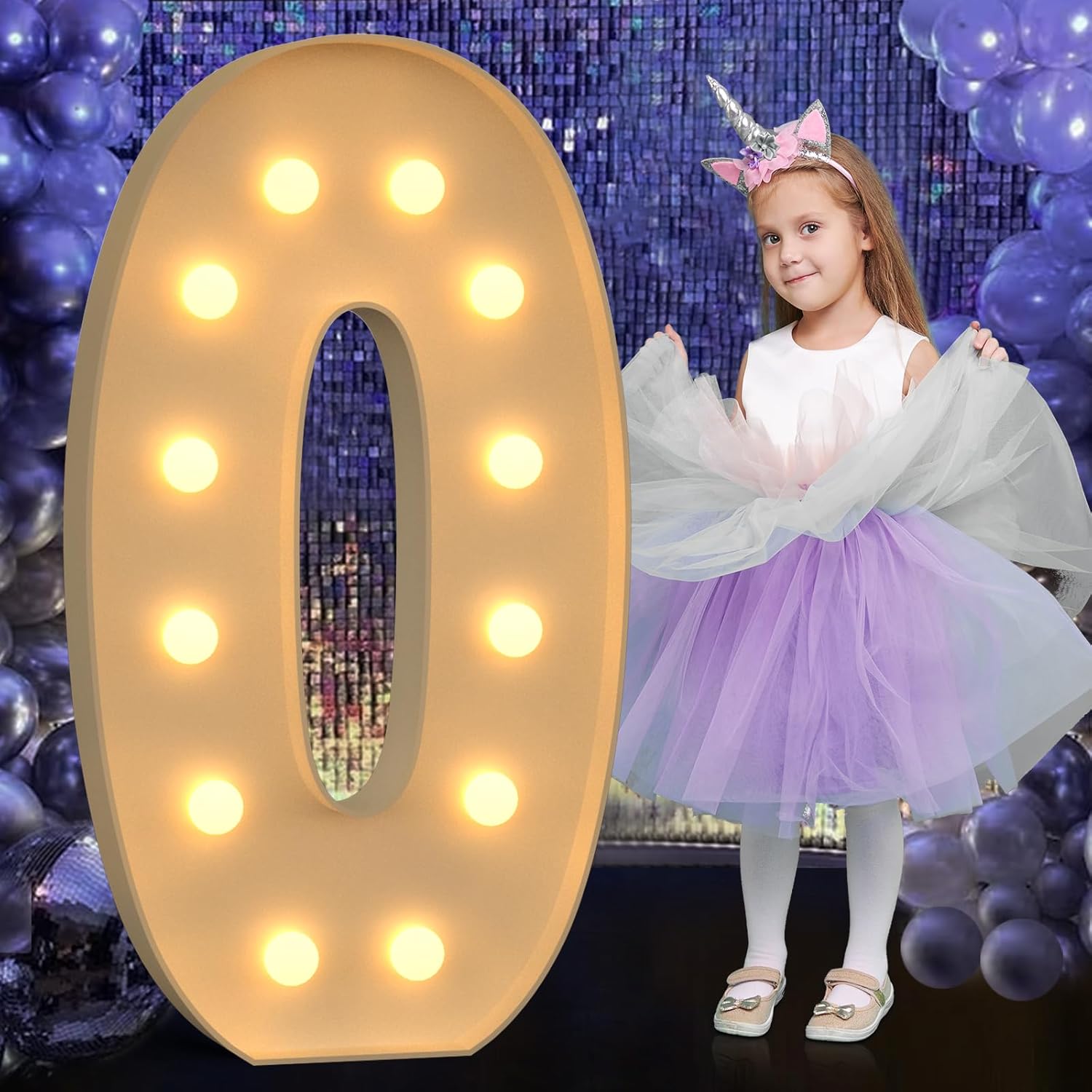 Marquee Light Up Letters, 4FT Marquee Letters, Large Light Up Letter for Party Decor, Mosaic Balloon Frame, Cardboard Letter for Birthday Wedding Engagement Party Decorations, Giant Letter O Letter O 4FT