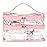 HAOGUAGUA Double Layer Clear Cosmetic Bag Makeup Bag, Waterproof Travel Toiletry Bag, Transparent PVC Pouch Organizer (Pink Large)
