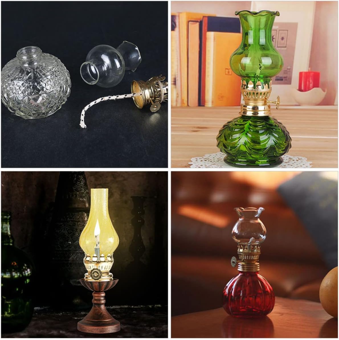 Levemolo 12pcs Kerosene Lamp Wick Holder Replacement Kit Vintage Lamp Base Parts Easy to Use Safe