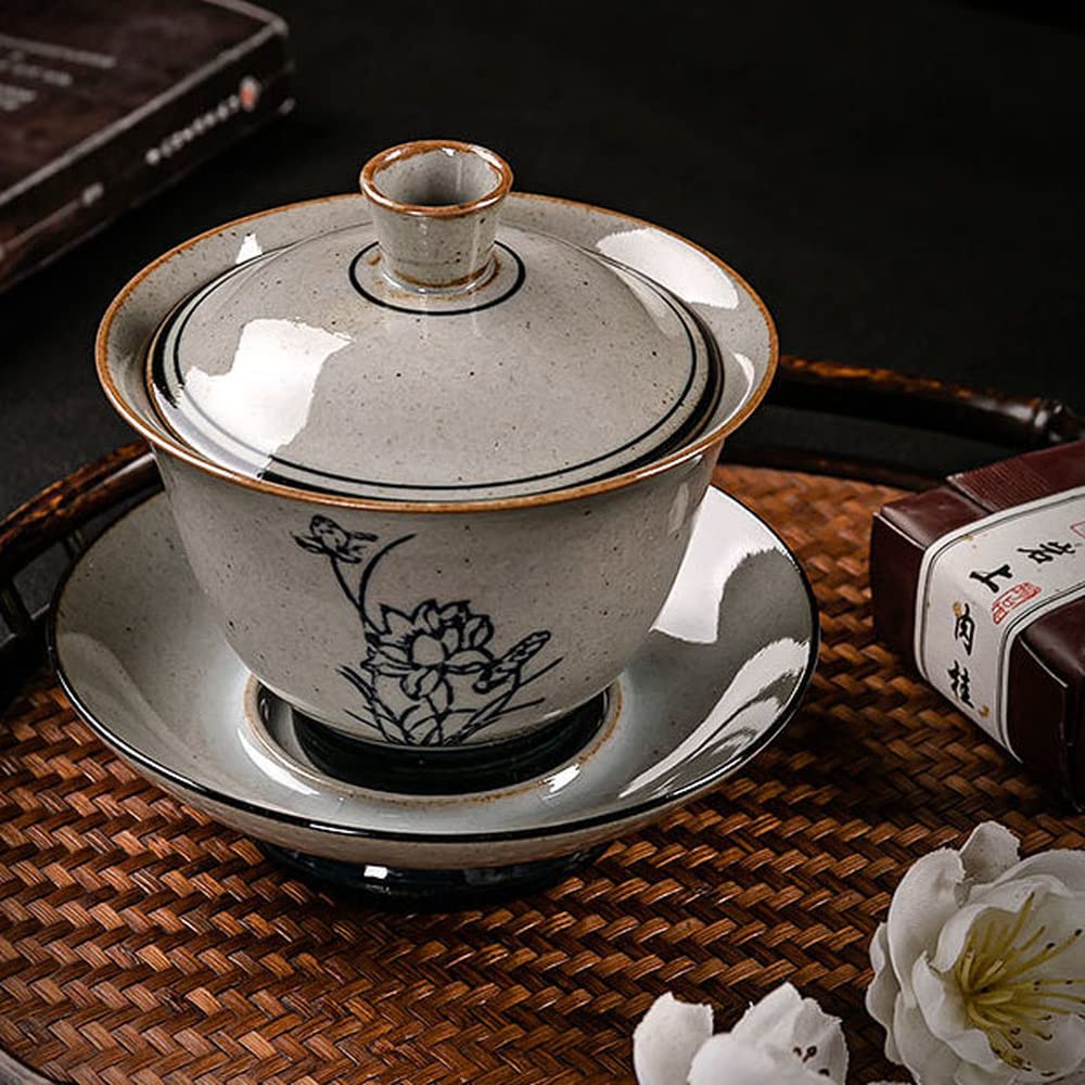 Zestaw do herbaty Kung Fu Gaiwan Retro 180 ml, miska na herbatę, filiżanka, dekoracja ceremonii herbacianej, waza