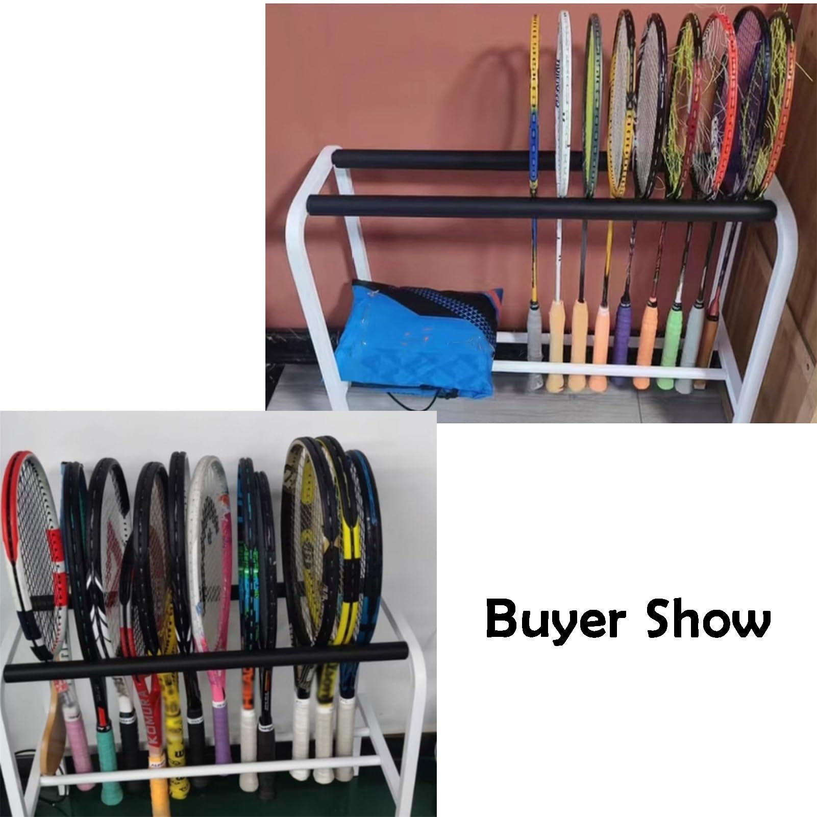 Soporte para raqueta de tenis, raqueta de bádminton con envoltura suave, para clubes deportivos (raquetas no incluidas)