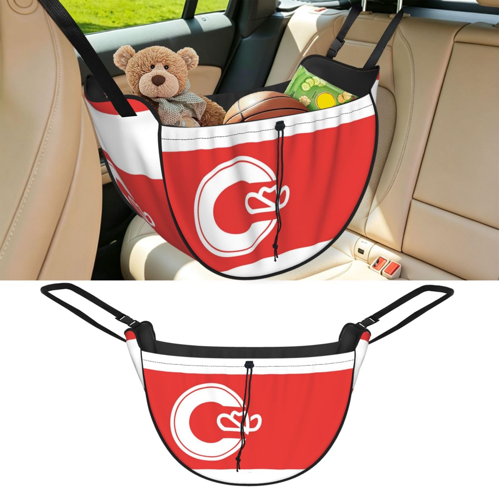 Cntdbu Black Calgary Flag Car Seat Organizer-Backseat Storage Bag For Travel