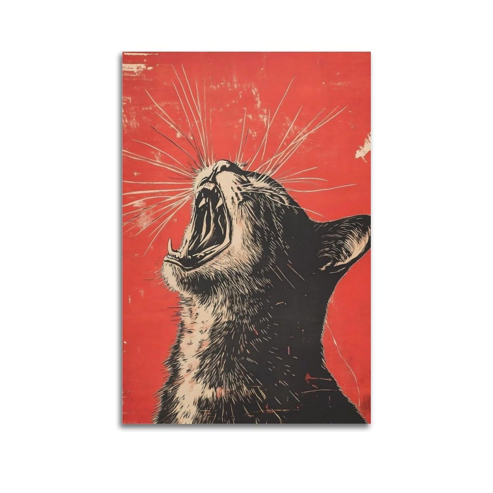 JUWRHRHHRH Funny Cat Club (2) Poster Canvas Aesthetic Wall Art Painting Decor for Living Room Bed Room 20x30inch(50x75cm) Unframe-style